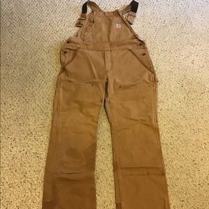 CARHARTT OVERALLS WOMENS SZ L 12/14 SHORT GUC CARP